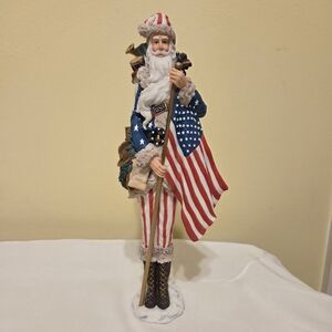 Patriotic Santa Claus Figurine